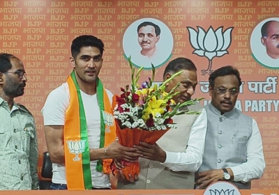 Boxer Vijender Singh Joins BJP in Delhi Near Lok Sabha Chunav 2024