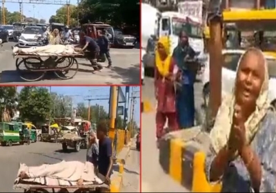 Son's Dead Body on a Cart