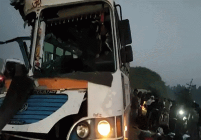 Haryana Roadways Bus and Truck Collide in Jind