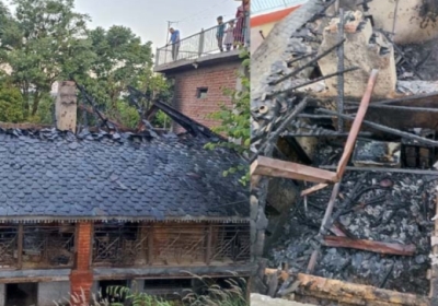 Slate house caught fire in Hamirpur, loss of two lakhs