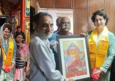 Priyanka paid obeisance at the Jakhu Hanuman temple in Shimla.