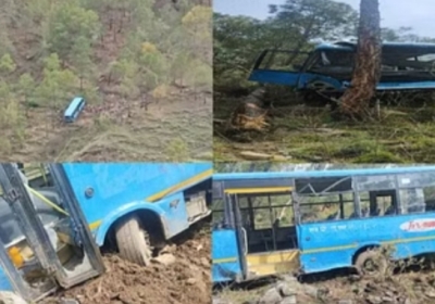 HRTC bus fell 300 feet from the road in Himachal's Karsog, 45 passengers injured