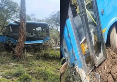 The driver held the steering for 300 meters, did not allow the bus to overturn