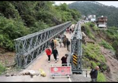 PWD opened Ghandal Bailey Bridge in a week, all vehicles plying on National Highway got approval from the bridge.