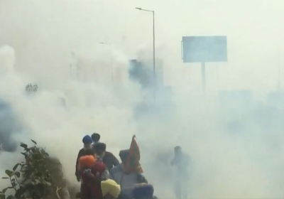 Police Fire Tear Gas On Protesting Farmers At Shambhu Border Ambala