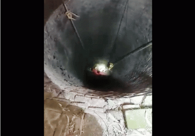 The lover who came to meet the girlfriend fell in the well