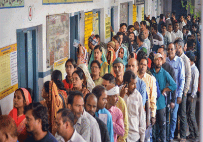 Long queues in colonies and villages, voting remained slow in the city