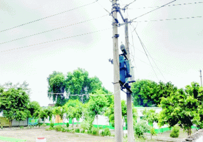 High tension electric wires coming out from above the schools